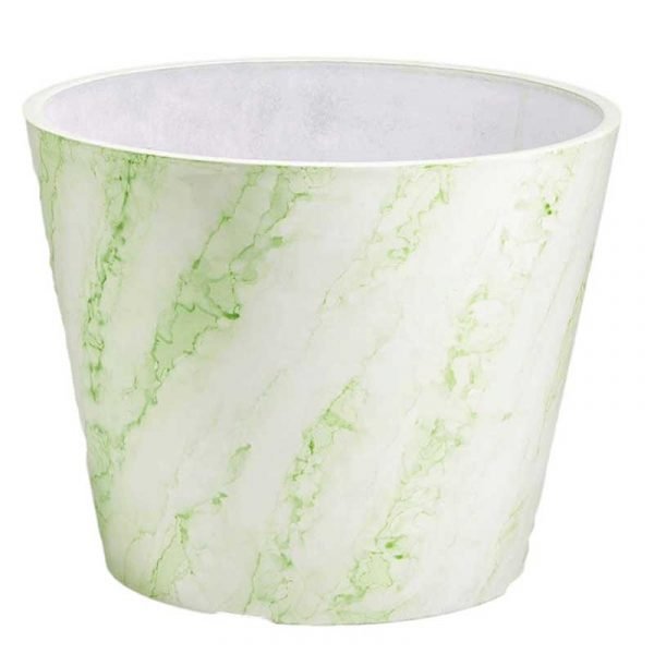 Green & White Imitation Marble Pot 25cm
