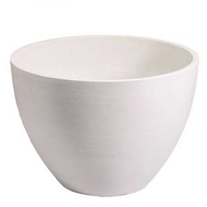 Polished Vintage White Planter Bowl 30cm